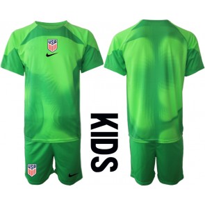 Forenede Stater Målmand Udebanesæt Børn VM 2022 Kort ærmer (+ korte bukser)